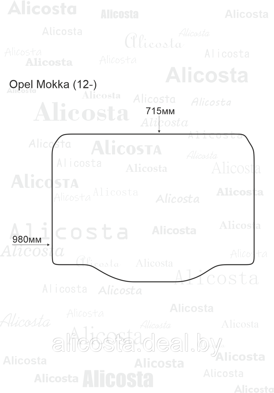 Ворсовый автоковрик Opel Mokka (12-) Багажник, Premium, Черный - фото 1 - id-p199192307