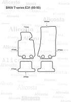 ЭВА автоковрики BMW 7-series (E31) (89-99) Салон, Ромб, Черный