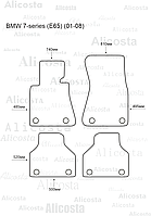 Ворсовые автоковрики BMW 7-series (E65) (01-08) Салон, Premium, Черный