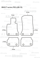 ЭВА автоковрики BMW 7-series (F01) (08-15) Салон, Шестиугольник, Черный