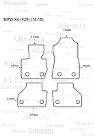 ЭВА автоковрики BMW X4 (F26) (14-18) Салон, Шестиугольник, Серый