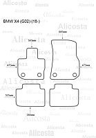 ЭВА автоковрики BMW X4 (G02) (18-) Салон, Шестиугольник, Черный