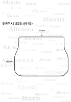 ЭВА автоковрик BMW X5 (E53) (99-06) Багажник, Шестиугольник, Черный