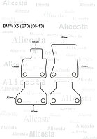 Ворсовые автоковрики BMW X5 (E70) (06-13) Салон, Standart, Черный