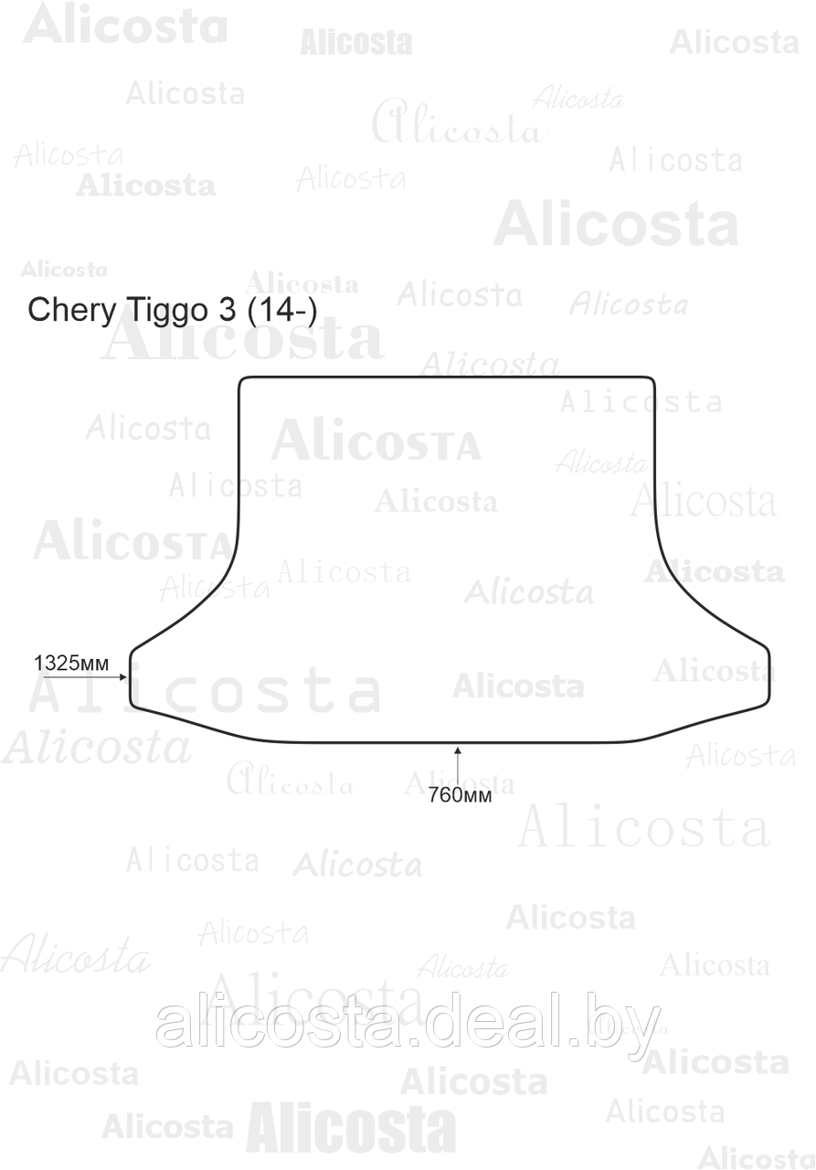 ЭВА автоковрик Chery Tiggo 3 (14-) Багажник, Шестиугольник, Черный - фото 1 - id-p199180148