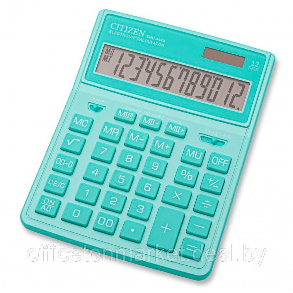 Калькулятор настольный CITIZEN "SDC-444 XRGNE", 12-разрядный, бирюзовый - фото 1 - id-p199444552
