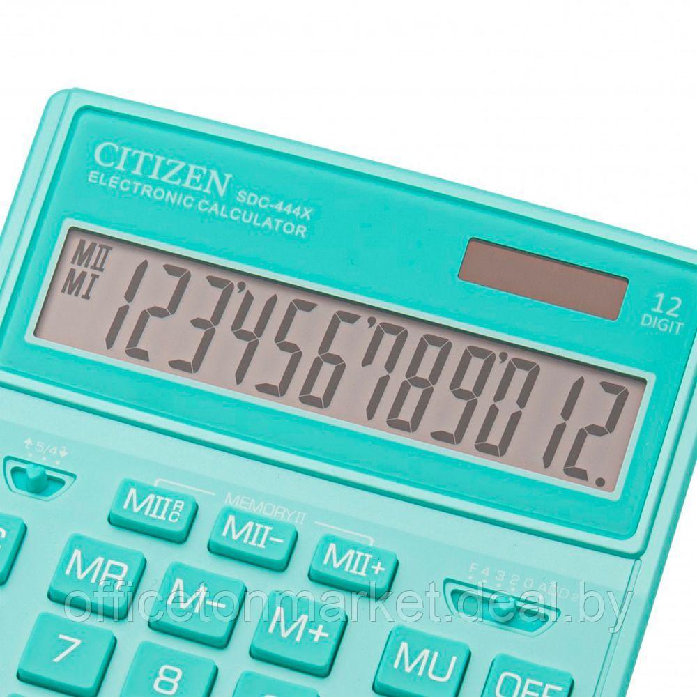 Калькулятор настольный CITIZEN "SDC-444 XRGNE", 12-разрядный, бирюзовый - фото 3 - id-p199444552