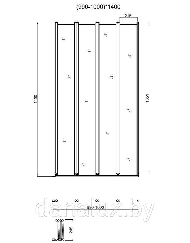 Душевая шторка на ванну Vincea VSB-31100CL (100х140) - фото 2 - id-p199451982