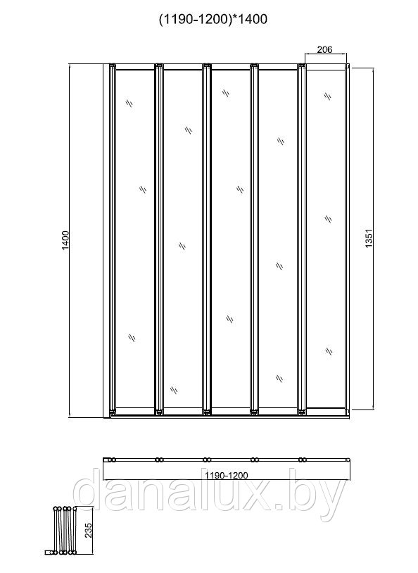 Душевая шторка на ванну Vincea VSB-32120CL (120х140) - фото 2 - id-p199451983