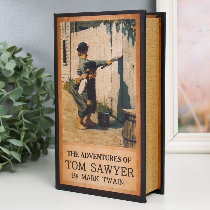 Сейф-книга дерево кожзам "Приключения Тома Сойера" 21х13х5 см - фото 2 - id-p199452350