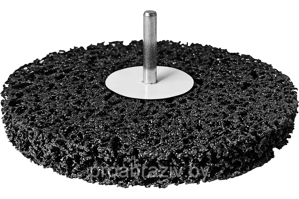 Шлифовальный черный "коралловый" круг синтетический фибровый для дрели с переходником 125 мм Vertex