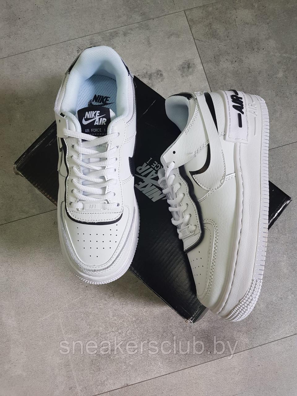 Кроссовки женские белые Nike Air Force 1 Shadow / повседневные / демисезонные / подростковые