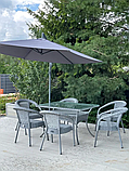 Комплект садовой мебели DECO 6 с прямоугольным столом, серый, фото 2