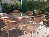 Комплект садовой мебели DECO 6 с прямоугольным столом 7035П Светлый, фото 2