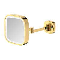 Зеркало косметическое настенное с подсветкой JAVA S-M332LB матовое золото