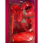 Эротический набор наручники, плетка, маска красный, фото 2