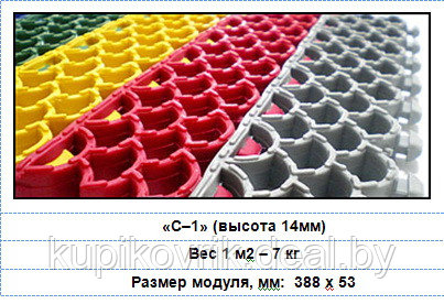 Грязезащитные модульные ковры из ПВХ ( ковры-решетки ) высота 9, 10, 12, 14 , 20 мм