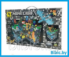 Детский конструктор светящийся Minecraft Битва с драконом Майнкрафт 682 серия my world аналог лего lego