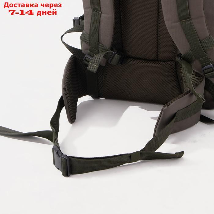 Рюкзак туристический, 80 л, отдел на молнии, 3 наружных кармана, цвет зелёный - фото 3 - id-p199383725