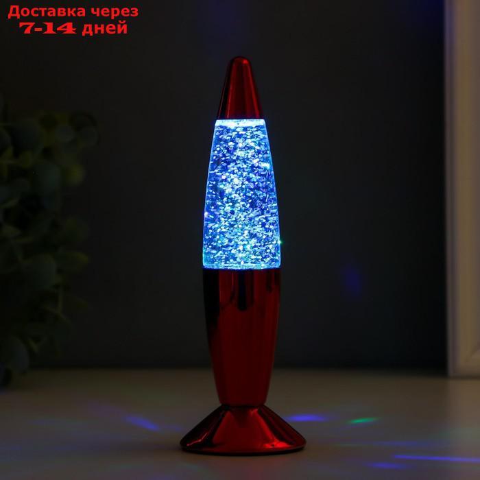 Светильник ночник Лава "Ракета хром", 19 см (от 3хLR44) красный блеск - фото 3 - id-p199386653