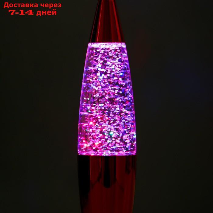 Светильник ночник Лава "Ракета хром", 19 см (от 3хLR44) красный блеск - фото 7 - id-p199386653