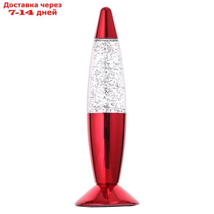 Светильник ночник Лава "Ракета хром", 19 см (от 3хLR44) красный блеск - фото 9 - id-p199386653