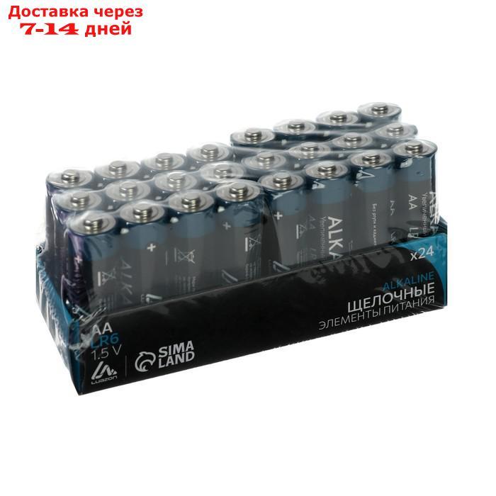 Батарейка алкалиновая LuazON, AA, LR6, набор 24 шт - фото 2 - id-p199383005