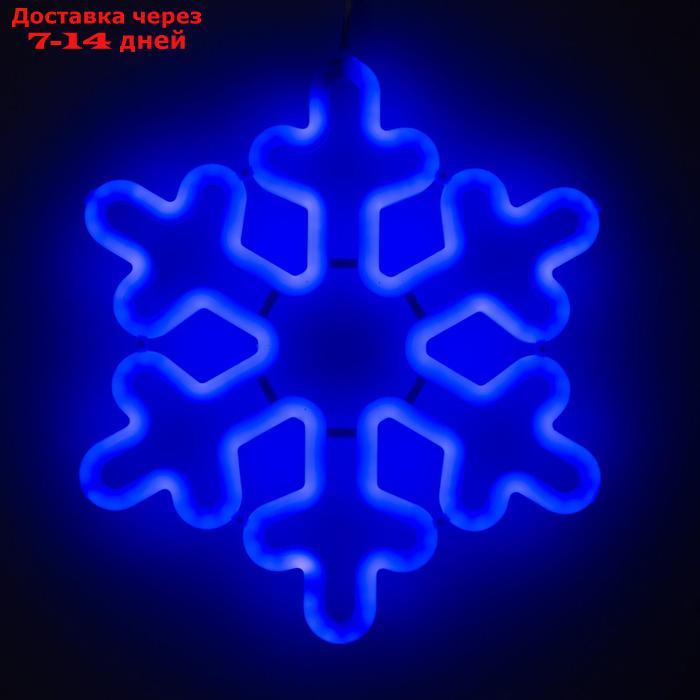 Фигура светодиодная "Снежинка синяя" 30х30х2 см, фиксинг, 220 В, СИНИЙ - фото 1 - id-p199383962