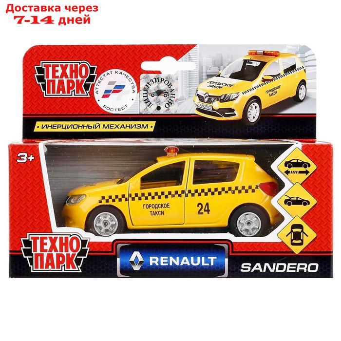 Машина металл "Renault Sandero такси" 12см, открываются двери, инерционная - фото 2 - id-p199383264