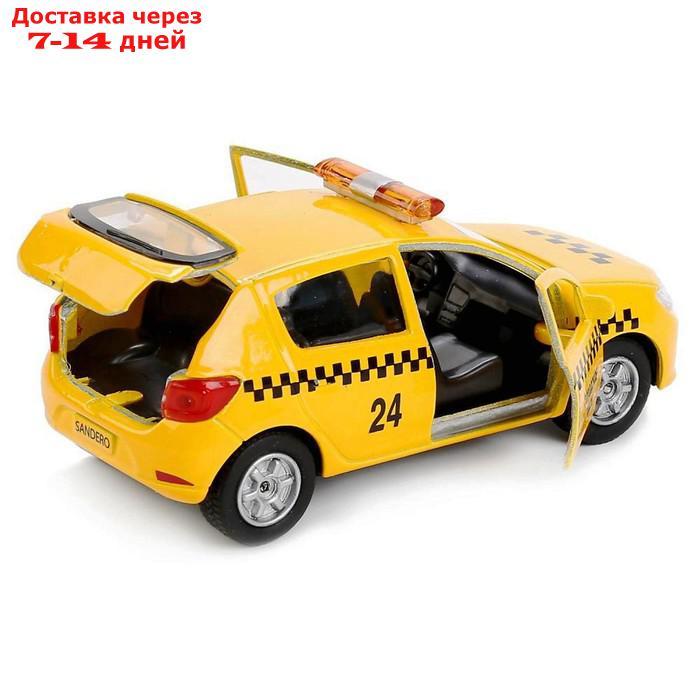 Машина металл "Renault Sandero такси" 12см, открываются двери, инерционная - фото 3 - id-p199383264