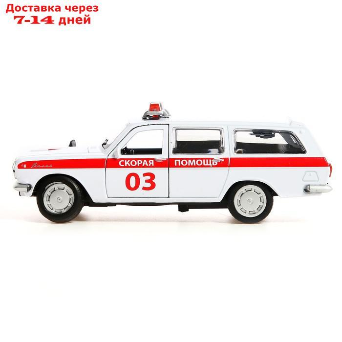 Машина металл. "ГАЗ-2402 "Волга" скорая", 12 см, двери, багаж, цвет белый 2402-12AMB-WH - фото 2 - id-p199385983