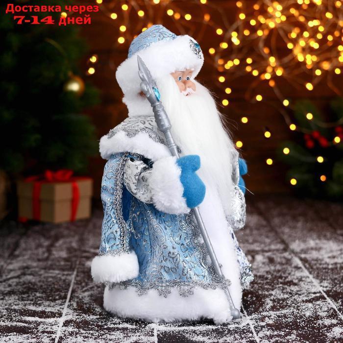 Дед Мороз "В голубой шубе, с посохом и подарками" двигается, 22х30 см - фото 4 - id-p199385987