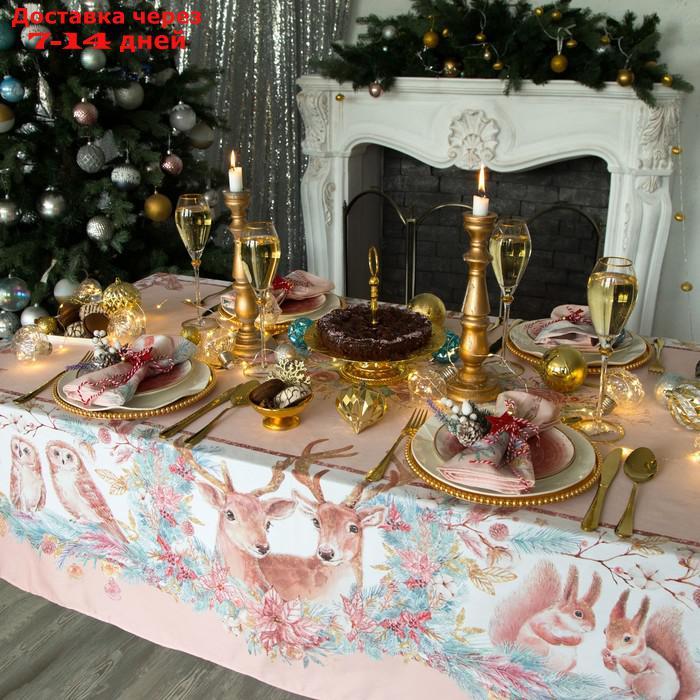 Набор столовый "Pink magic" скат.150х110см +/-3см с ГМВО, салф.40х40см-4 шт, хл100% - фото 4 - id-p199386941