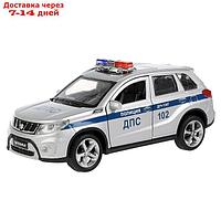 Машина металл. "Suzuki Vitara полиция", 12 см, двери, багаж, цвет серебр VITARA-12POL-SR