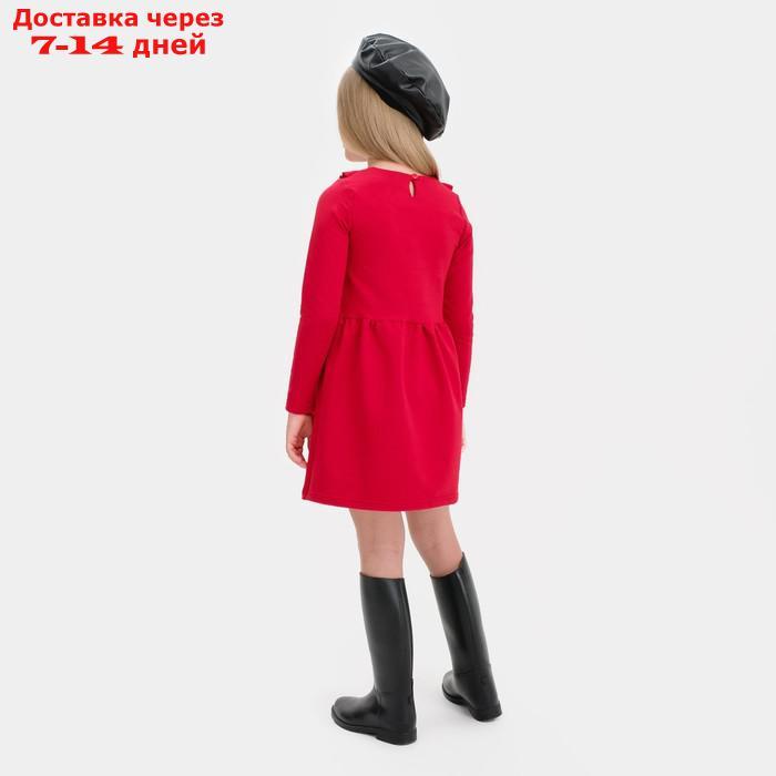 Платье с рюшей KAFTAN "Basic line" р.32 (110-116), красн - фото 4 - id-p199383421