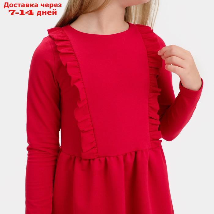 Платье с рюшей KAFTAN "Basic line" р.32 (110-116), красн - фото 9 - id-p199383421