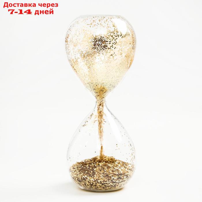 Часы песочные "Шанаду", сувенирные, 8х8х19 см, песок с золотыми блёстками - фото 1 - id-p199383621