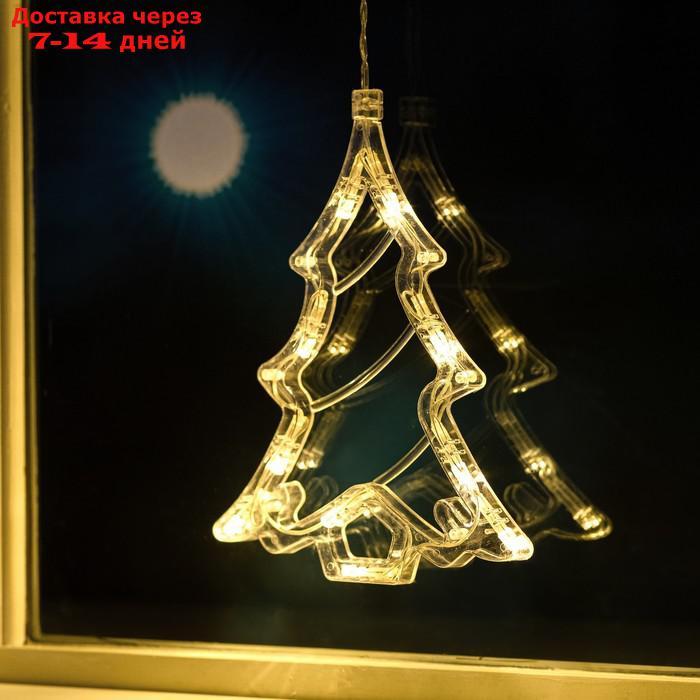 Гирлянда "Бахрома" 2.4 х 0.9 м с насадками "Ёлки", IP20, прозрачная нить, 138 LED, свечение тёплое белое, 8 - фото 6 - id-p199386236