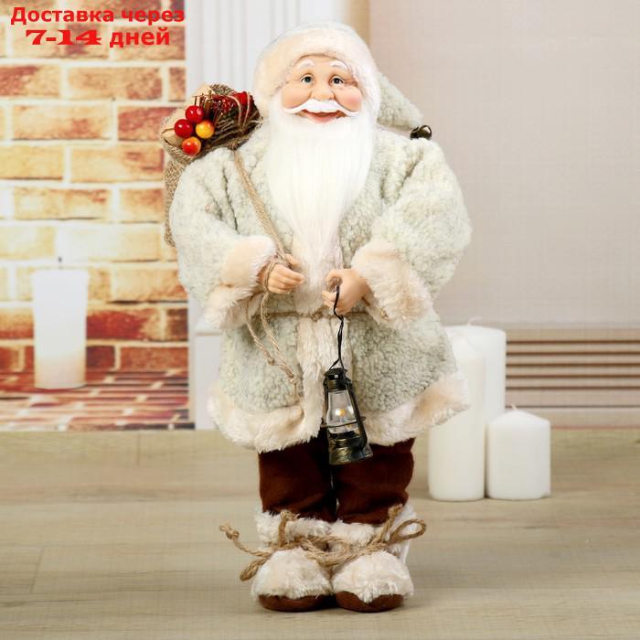 Дед Мороз в шубке с фонариком и гостинцами 46 см - фото 1 - id-p199387177
