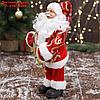 Дед Мороз "В красной шубе с подвязкой, с подарками" 16х30 см, фото 2