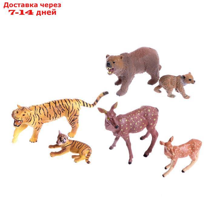 Набор диких животных "Дети и родители", 6 фигурок