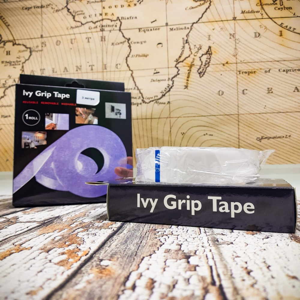Многоразовая крепежная лента гелиевая на любые поверхности (скотч двухсторонний) UKC Ivy Grip Tape 3 м - фото 3 - id-p199160101