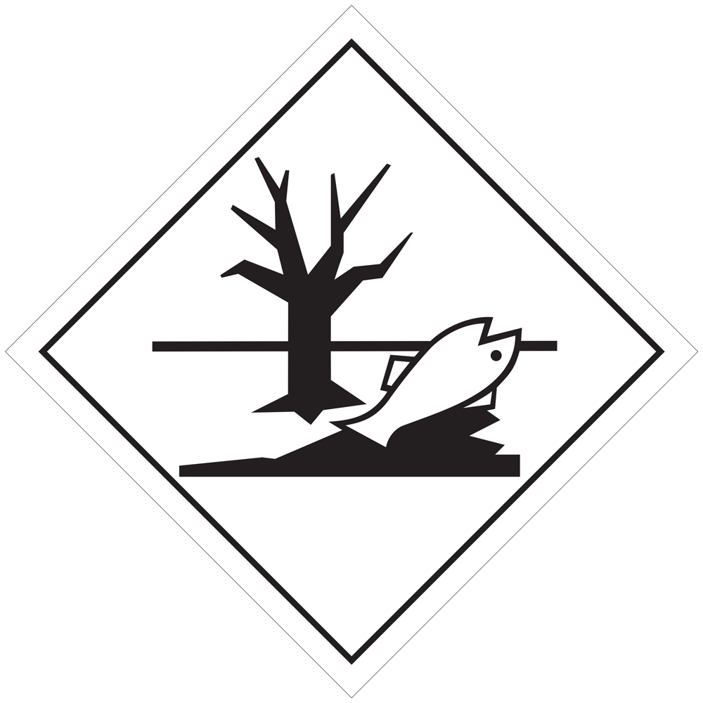 Наклейка: Знак "Опасность окружающей среды" 300х300 мм (черный контур)