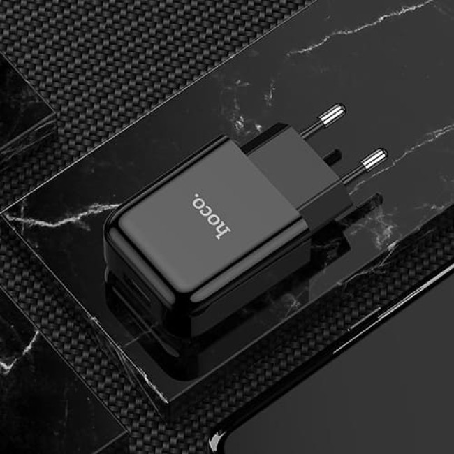 Зарядное устройство Hoco N2 1 USB 2.1A (Черный) - фото 4 - id-p199519272