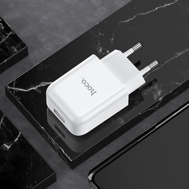 Зарядное устройство Hoco N2 1 USB 2.1A (Белый) - фото 5 - id-p199519273