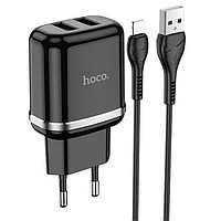 Зарядное устройство Hoco N4 Aspiring 2 USB 2.4A + Lightning кабель (Черный)