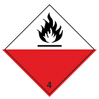 Наклейка: Знак опасности 4.2 "Вещества, способные к самовозгоранию" 300х300 мм