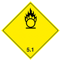 Наклейка: Знак опасности 5.1 "Окисляющие вещества" 300х300 мм