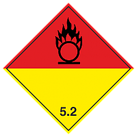 Наклейка: Знак опасности 5.2 «Органические пероксиды» 250х250 мм (чёрное изображение)