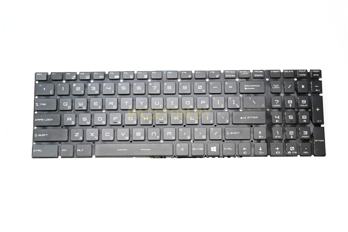 Клавиатура для ноутбука MSI CX62 CX72 GE62 GE62VR черная белая подсветка - фото 1 - id-p135115875